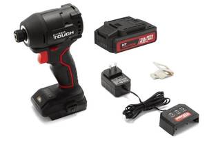 lot 33921 image: Hyper Tough 20V Brushless Hydraulic Impact Driver with 2.0Ah Lithium-Ion battery and Charger, 14 quick release Hex Chuck, quieter operation - Retail $64