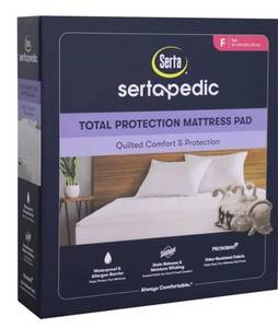lot 33922 image: Serta Sertapedic Total Protection Waterproof Mattress Pad, Full