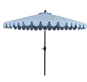 lot 36022 image: Better Homes & Gardens Outdoor 9 Foot Blue Scallop Premium Crank Lift and 3 (Missing Parts)