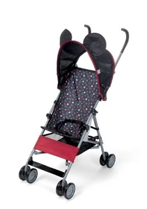 lot 36023 image: Disney Baby Comfort Height Character Umbrella Stroller with Basket, Modern Mickey, Toddler