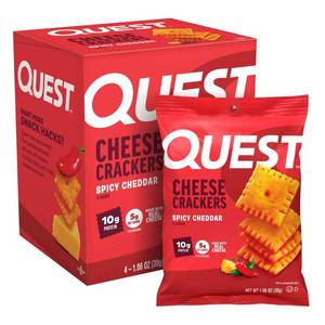 lot 38662 image: Quest Nutrition Crackers - Spicy Cheddar - 4pk4.23oz Ready to Eat, Cheese Chips (BEST BY 013126)