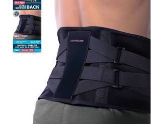lot 38671 image: Copper Fit Ultra Support Back Brace Plus Size (Fits Waist 36 56), Unisex, Black