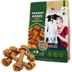 lot 38702 image: Beloved Pets Dog Peanut Butter Bones with Cranberry & Rawhide Free Chew Treats - Pet Natural Mini & Big Organic Snacks Healthy Collagen & Bulk Best Chews for Training Small & Large Dogs-Made for USA (BEST BY OCTOBER 23, 2027)