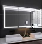 Rectangular Silver Aluminum Recessed/Surface Mount Medicine Cabinet with Mirror and LED - Retail: $400
