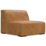 Rex 34 inch Center Armless Genuine Leather Rectangle Sofa Module in. Sienna - Retail: $829