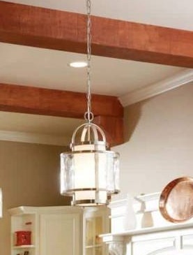 lot 4199 image: Progress Lighting P3701 Bay Court 1 Light 12  Wide Pendant - Nickel - Retail $183
