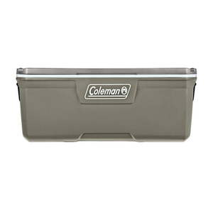 lot 33949 image: Coleman 316 Series 120QT Hard Chest Cooler  Silver Ash (DAMAGE ON BACK,) Retail $69