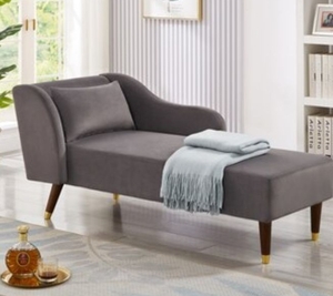 lot 36072 image: 58.3inch Accent Chair Velvet Grey Armchair with Pillows for Living Room Bedroom Assembly Required Apartment Modern 9. (See Details)- Retail $372