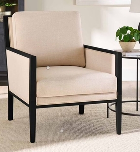 lot 36073 image: Better Homes & Gardens Windsor Linen Accent Chair, Charcoal  - Retail $232