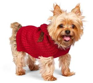 lot 38707 image: Vibrant Life Holiday Pet Sweater for Cats & Dogs, Spoiled Waffle Knit, Red, Size Extra Small