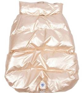 lot 38717 image: Oodles White Quilted Puffer Bubble Hem Fall Dog Jacket, Size Medium