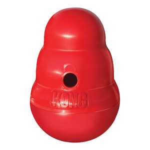 lot 38742 image: KONG Wobbler Food and Treat Dispenser Dog Toy Red