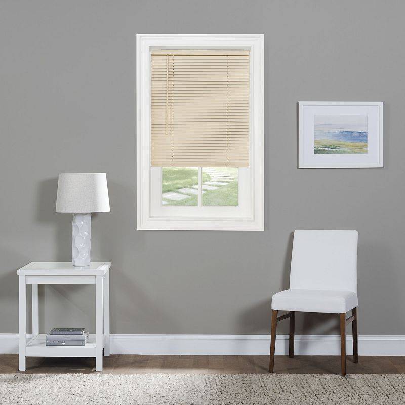 lot 15671 image: Achim GII Morningstar Cordless Vinyl Light Filtering Window Mini Blind, Alabaster (64L x 44W)