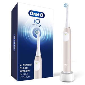 lot 33953 image: Oral-B iO Series 2 Rechargeable Electric Powered Toothbrush  Peach with 1 Gentle Care Brush Head - Automatic Pressure Sensor to Protect Gums - 3 Modes - 2 Min Timer