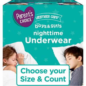 lot 33972 image: Parents Choice Unisex Nighttime Bedwetting Underwear Small-Medium  -22 Count