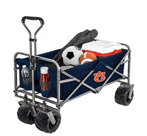 lot 36093 image: Smart Design Collegiate Heavy-Duty Utility Collapsible Sports Wagon Auburn Tigers - Retail $134