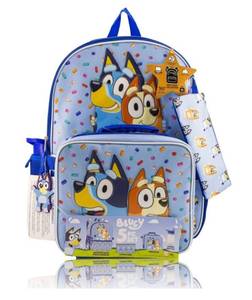 lot 37174 image: Bluey 5-Piece Kids School Backpack Set