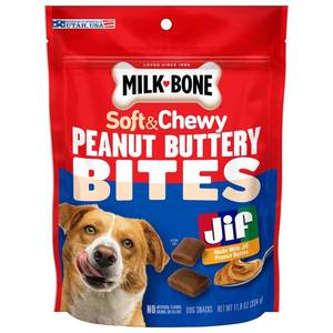 lot 38774 image: Milk-Bone Jif Peanut Butter Soft Dog Treats - 11.8oz (BEST BY FEBRUARY 24, 2027)