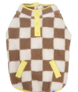 lot 38782 image: Oodles Tan Sherpa Bubble Hem Fall Dog Jacket -Size M