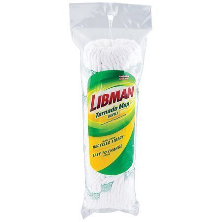 lot 15213 image: Libman Tornado Mop Refill White Cotton Blend Attachment Style Snap-on