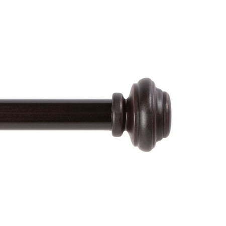 lot 15956 image: Kenney Lennon Standard Steel Decorative Window Curtain Rod (28-48) Adjustable Length 58 Dia. Weathered Brown