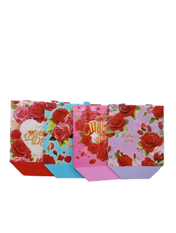 lot 38201 image: Mothers Day Rose Print Gift Bags Set of 12