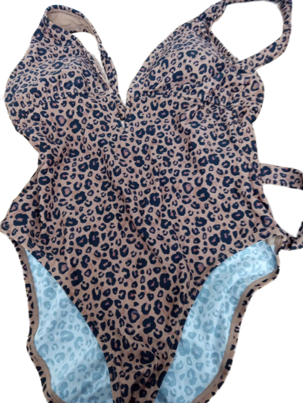 lot 38233 image: Shade &  Shore Leopard Print One-Piece Swimsuit -Size M
