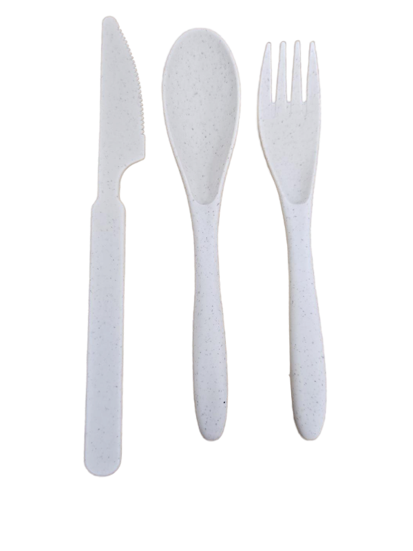 lot 38145 image: Wrova Travel Utensils with Case set of 4,Reusable Wheat Straw Utensils for Camping,BPA Free Cutlery for Kids, Unbreakable Wheat Straw Fork,Knife, Spoon for picnic, camping and kitchen. Beige