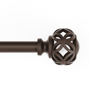 lot 33983 image: Mainstays 34  Oil Rubbed Bronze Filigree Knob Adjustable Single Curtain Rod Set  -30-84