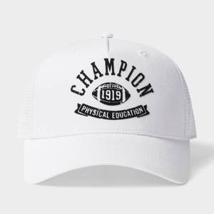 lot 33996 image: Champion Adult Phys Ed Twill Trucker Hat - White