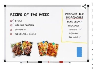 lot 36112 image: White Board, 46 x 23 Magnetic Dry Erase Board for Wall with 1 Dry Eraser & 2 Multi-Color Markers & 4 Magnetic Pins, Silver Aluminum Frame (See Details)