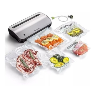 lot 36128 image: FoodSaver Preserve Vacuum Sealer, 14-Piece Starter Kit, Vacuum Seal Roll & Bags - Retail $139