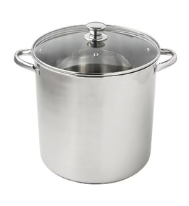 lot 36135 image: Mainstays Stainless Steel 16-Quart Stock Pot with Glass Lid