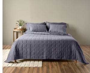 lot 36140 image: Allswell Cotton Linen Blend Quilt Set, Gray Shark, KingCalifornia King - Retail $79