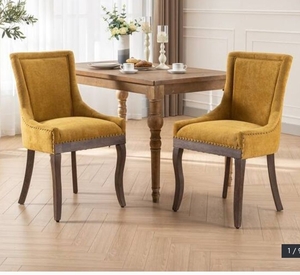 lot 36146 image: 2 Ultra Side Dining Chair, Thickened Fabric Chairs - Retail $179