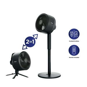 lot 37180 image: Shark FlexBreeze Fan Indoor & Outdoor Oscillating Fan  Pedestal & Tabletop, Corded & Cordless Portable Fan, Charcoal Grey - Retail $149