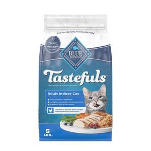 lot 38801 image: Blue Buffalo Blue Tastefuls Adult Indoor Chicken & Brown Rice Recipe Dry Cat Food - 5lbs BEST BY JUNE 15, 2027
