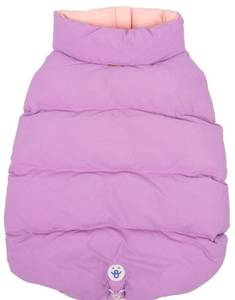 lot 38805 image: Oodles Purple Quilted Puffer Bubble Hem Fall Dog Jacket, Medium