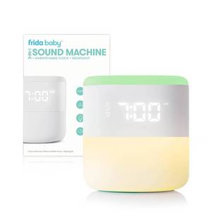 lot 38833 image: Frida Baby 3-in-1 Sound Machine  Sleep Trainer  Nightlight Electric, White Noise, 7-Inch Height Retail $107