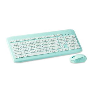 lot 38844 image: onn Wireless Keyboard and Compact Mouse with Dual-Connectivity  2.4 GHz Wireless USB Receiver Blue