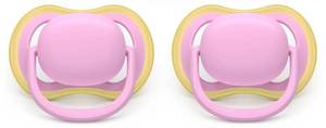 lot 38861 image: Philips Avent Ultra Air Pacifiers 6-18m - PinkButterfly DayNight - 2pk Silicone, BPA-Free, Phthalate-Free