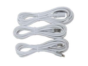 lot 38865 image: LightningCharging Cables White Braided for iPhone - Set of 3