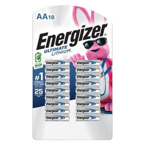 lot 38869 image: Energizer Ultimate Lithium AA Batteries  18 Pack - Retail $56