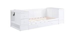 lot 40004 image: Twin Daybed with 2 Storage Arm and Built in Charging Station White (PARTS ONLY)