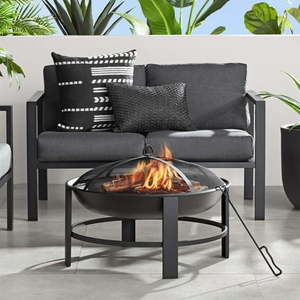 lot 40008 image: Mainstays 28  Round Wood Burning Fire Pit  Steel Frame