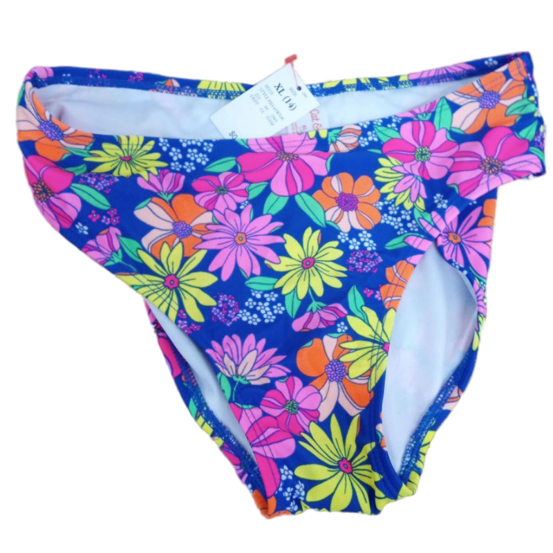 lot 38324 image: Cat & Jack Girls Floral Print Bikini Bottom -Size XL