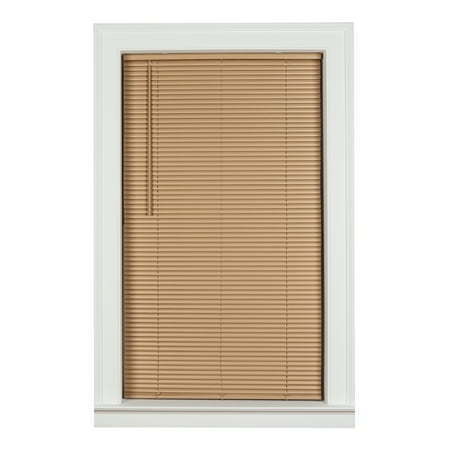 lot 13131 image: Mainstays 1 Cordless Vinyl Room Darkening Mini Blinds  Khaki  29 W x 64 L 3 Pack