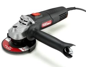lot 14151 image: Hyper Tough 6 Amp Corded Angle Grinder with Handle, Adjustable Guard, 4-12 inch Grinding Wheel & Wrench