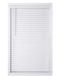 lot 14156 image: Better Homes & Gardens 2 Cordless Faux Wood Horizontal Blinds, White, 35 W x 64 L