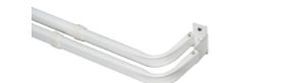 lot 14160 image: Mainstays 2-3 Basic Metal Wrap Around Adjustable Double Curtain Rod, 84-120 Adjustable Length, White Finish
